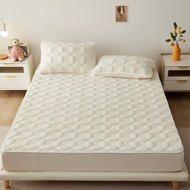 Husă / Topper saltea cu elastic, alb unt, 180x200 cm, Cod: TPP23