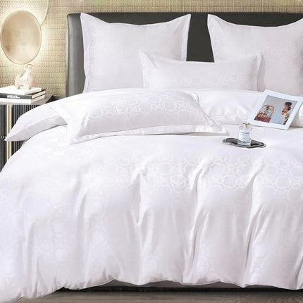 Set lenjerie de Lux jacquard, 6 piese, pat 2 persoane,cearșaf cu elastic, Cod: JQY6