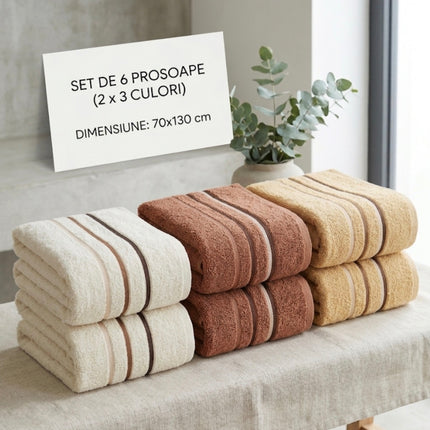 Set Prosoape Premium – 6 bucăți | 70x130 cm, Cod: PPGB6