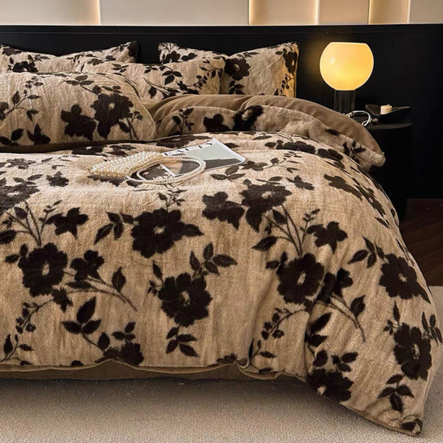 Set de Lux din blană de iepure artificială, 6 piese, cearșaf cu elastic Cod: BYE51