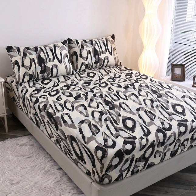 Husă de pat cu elastic din Bumbac Finet + 2 Fețe de Pernă, 160x200, Cod: DRM69