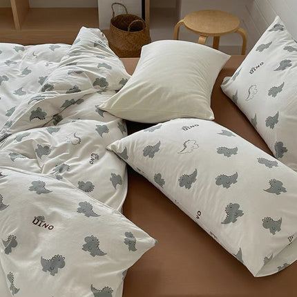 Lenjerie elastică premium din bumbac tricot – Design botanic, 4 piese, Cod: CTN05