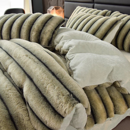 Set de Lux din blană de iepure artificială, 6 piese, Cod: BY22