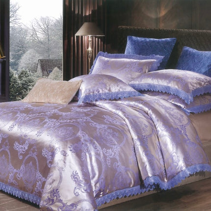 Set lenjerie de Lux jacquard, 6 piese, pat 2 persoane, Cod: JQK111