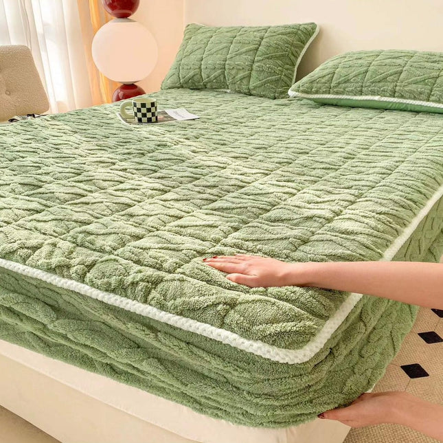 Husă / Topper saltea cu elastic, verde, 160x200 cm, Cod: CTPP403