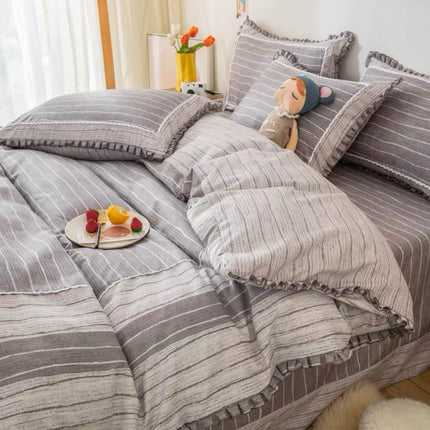 Lenjerie DELUXE din Bumbac Soft Touch cu volănașe Cod: FB6