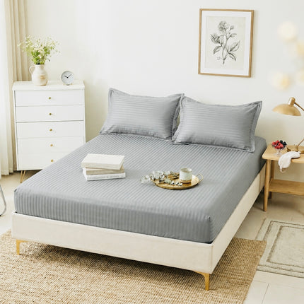 Husă de pat cu elastic din Damasc + 2 Fețe de Pernă, 180x200, Cod: DRM104