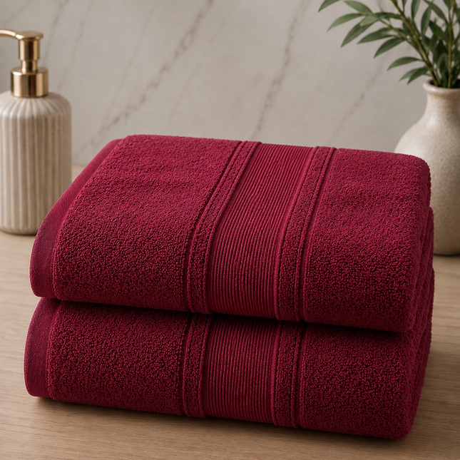Set 2 Prosoape Baie Premium – Bordo