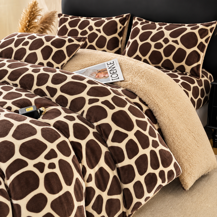 Lenjerie de Pat Cocolino cu Blăniță Sherpa – Set 4 Piese, cod: SHPA14
