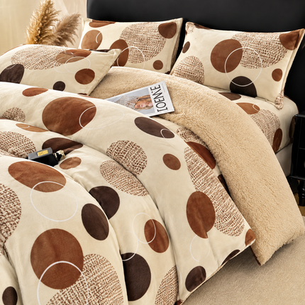 Lenjerie de Pat Cocolino cu Blăniță Sherpa – Set 4 Piese, cod: SHPA3