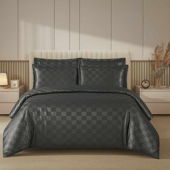 Lenjerie Luxury Satinată, 4 piese, cearșaf cu elastic, Cod: SLX57