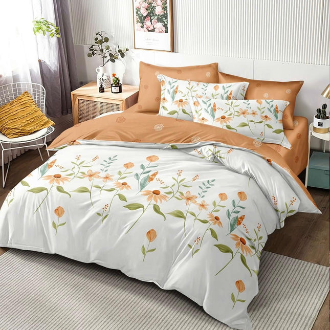 Lenjerie de pat din bumbac fin 6 piese(cearșaf de pat cu elastic) Cod: FNF283