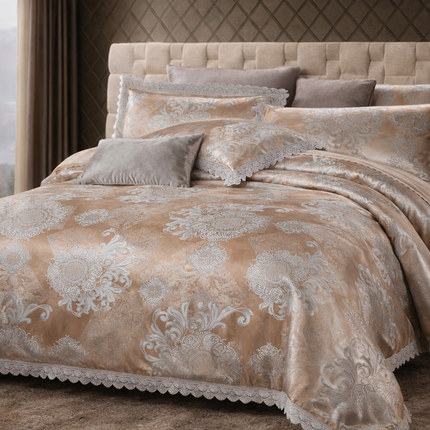 Set lenjerie de Lux jacquard, 6 piese, pat 2 persoane, Cod: JQK110