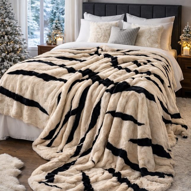 Pătură Groasă cu Blăniță de iepure, 200x220cm, cod: DRE14