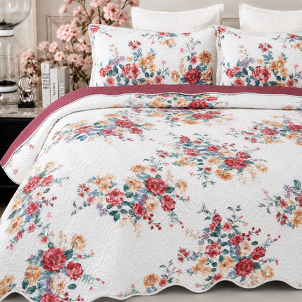 Cuvertură de pat matlasată din bumbac, 5 piese – Eleganță și confort, Cod: CVT7