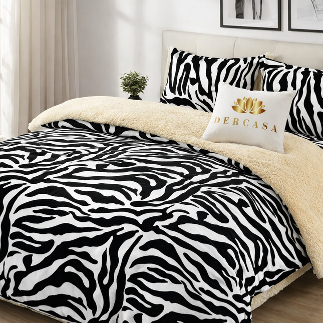 Lenjerie de Pat Cocolino cu Blăniță Sherpa – Set 4 Piese, cod: SHPA20