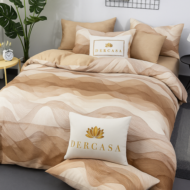 Lenjerie de pat din bumbac fin 6 piese(cearșaf de pat cu elastic) Cod: FNF232