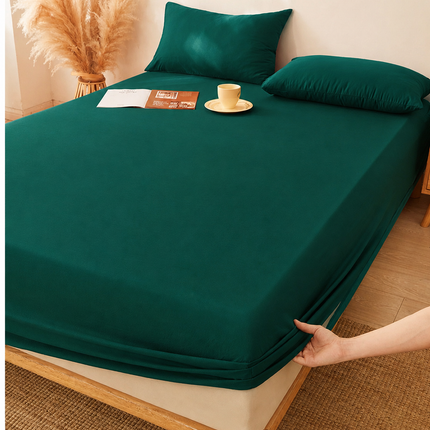 Husă de pat cu elastic din Bumbac Finet + 2 Fețe de Pernă, 180x200, Cod: DRS200