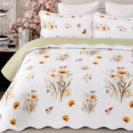 Cuvertură de pat matlasată din bumbac, 5 piese – Eleganță și confort, Cod: CVT14