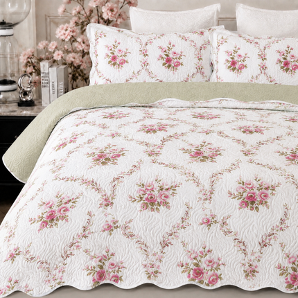 Cuvertură de pat matlasată din bumbac, 5 piese – Eleganță și confort, Cod: CVT18