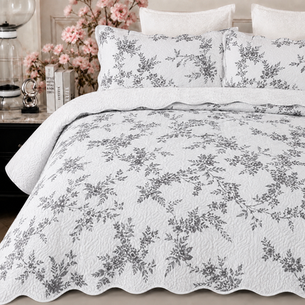 Cuvertură de pat matlasată din bumbac, 5 piese – Eleganță și confort, Cod: CVT17