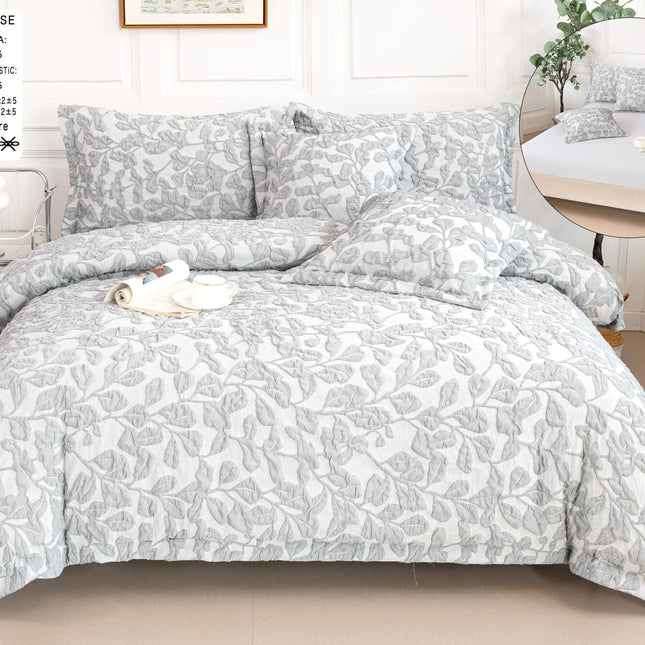 Lenjerie Deluxe Relief, Bumbac+In, grofate, 6 piese, cearșaf cu elastic DRG12