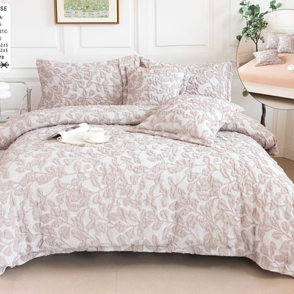 Lenjerie Deluxe Relief, Bumbac+In, grofate, 6 piese, cearșaf cu elastic DRG11