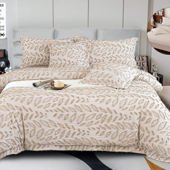 Lenjerie Deluxe Relief, Bumbac+In, grofate, 6 piese, cearșaf cu elastic DRG8