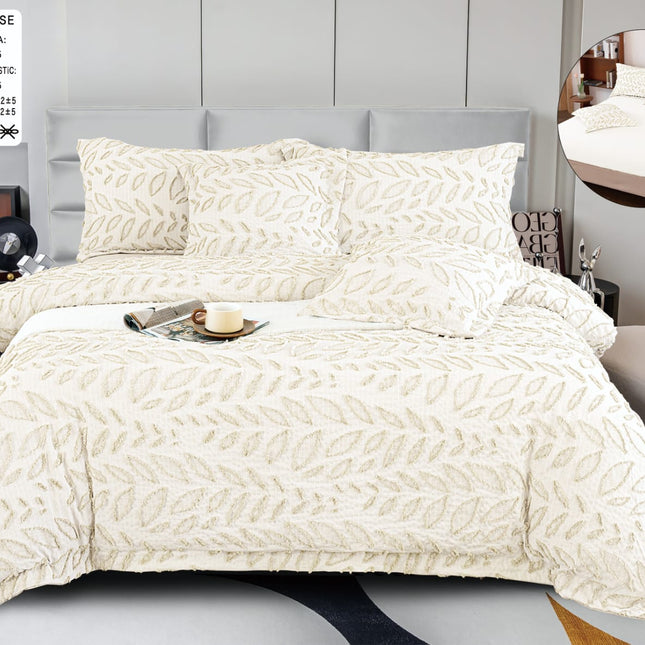 Lenjerie Deluxe Relief, Bumbac+In, grofate, 6 piese, cearșaf cu elastic DRG7