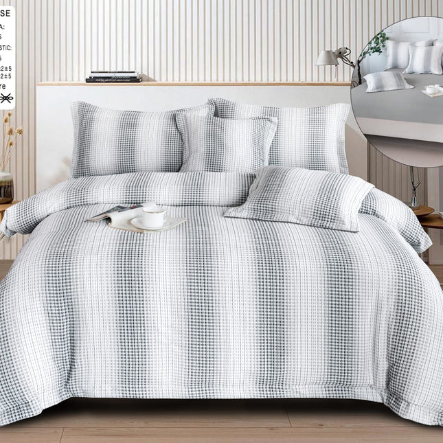 Lenjerie Deluxe Relief, Bumbac+In, grofate, 6 piese, cearșaf cu elastic DRG4