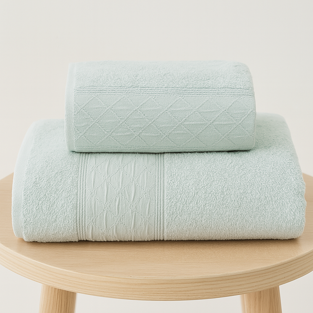 Set de 2 prosoape Bumbac 100%, Verde mentă, Cod: PPVM2