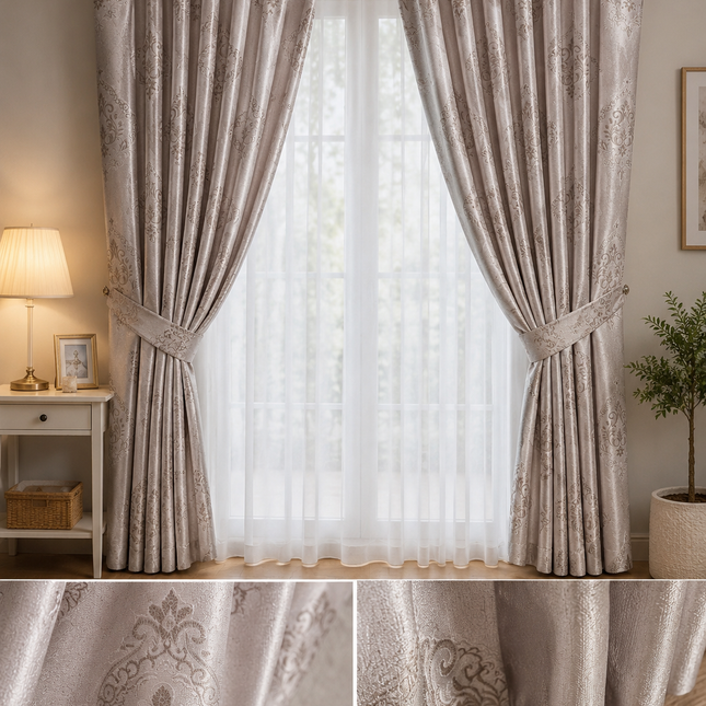 Draperie Jacquard RS – Set 2 bucăți, Eleganță Clasică, Cod: RS01
