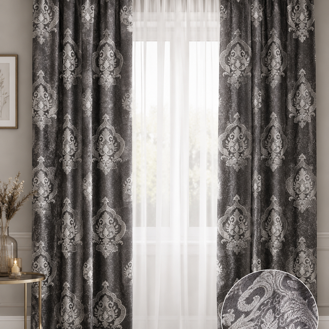 Set Draperii RS Jacquard – Eleganță Clasică | Prindere Rejansă, Cod: RS06