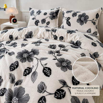 Lenjerie de pat Cocolino Premium – Set 4 piese | Moale și pufoasă, husă cu elastic, Cod: SCM3