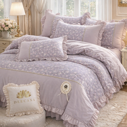 Lenjerie DELUXE din Bumbac Soft Touch cu volănașe Cod: FB80