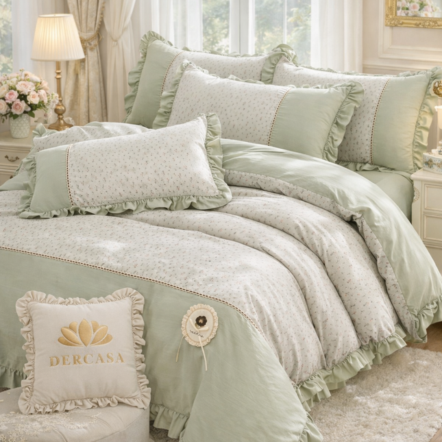 Lenjerie DELUXE din Bumbac Soft Touch cu volănașe Cod: FB81