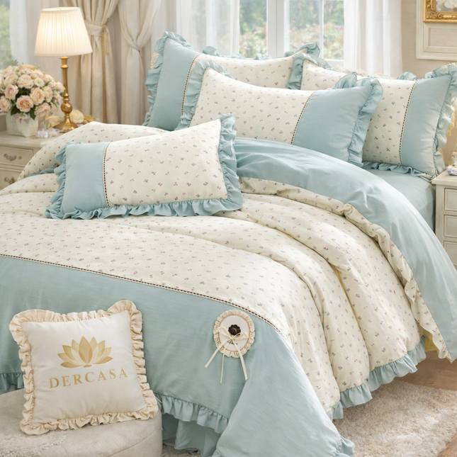 Lenjerie DELUXE din Bumbac Soft Touch cu volănașe Cod: FB83