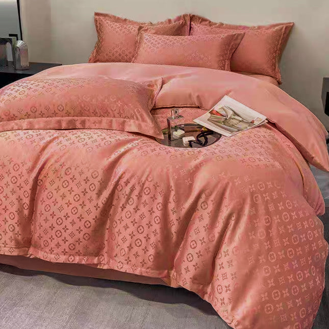 Set lenjerie de Lux jacquard, 6 piese, pat 2 persoane,cearșaf cu elastic, Cod: JQY16