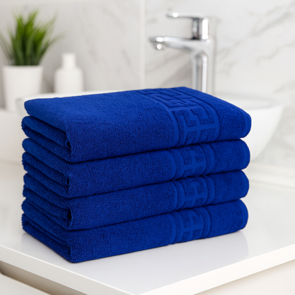 Set de 4 prosoape din bumbac 100% cu putere mare de absortie Bleu– 50 x 90 cm Elegance