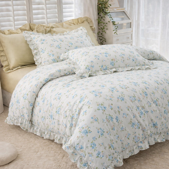 Lenjerie DELUXE din Bumbac fin cu volănașe, 6 piese, Cod: FBP26