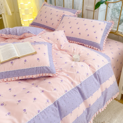 Lenjerie DELUXE din Bumbac Soft Touch cu volănașe Cod: FB61
