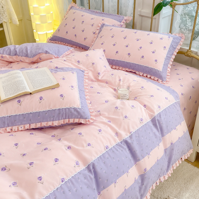 Lenjerie DELUXE din Bumbac Soft Touch cu volănașe Cod: FB61