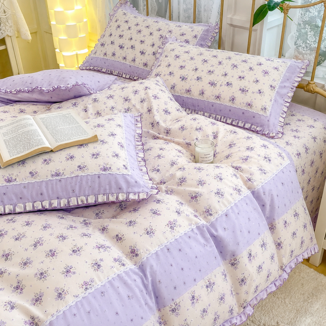 Lenjerie DELUXE din Bumbac Soft Touch cu volănașe Cod: FB59