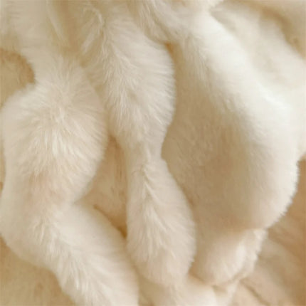Set de Lux din blană de iepure artificială, 4 piese, Cod: BY4