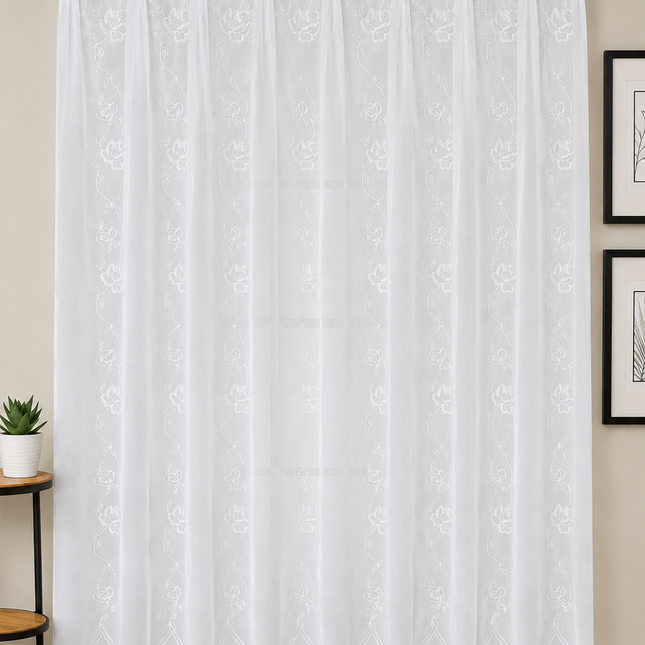 Perdea brodată Essential Collection, Off White 500 x 250 cm, cod: PVBP9