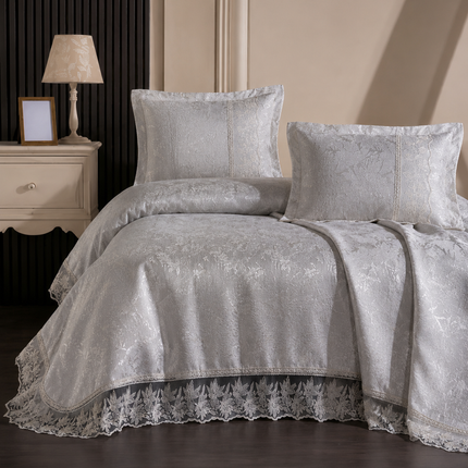 Cuvertură de Pat Premium Akay – Gri Elegant | 3 Piese, MBX4