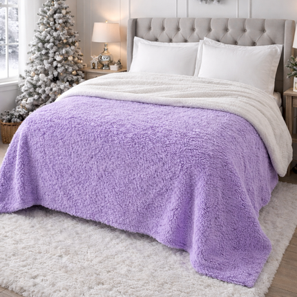 Pătură fluffy cu blăniță, 200x230 cm, cod: FLFY2