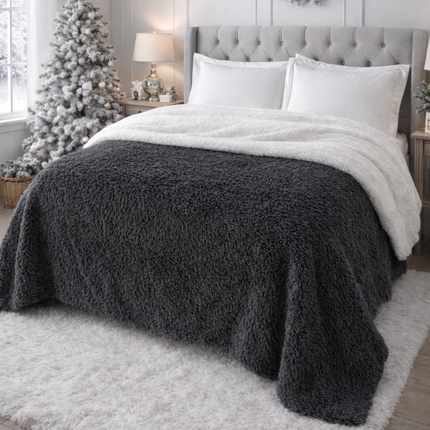Pătură fluffy cu blăniță, 200x230 cm, cod: FLFY3