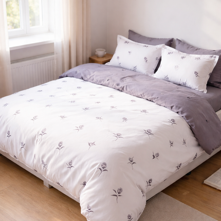Set Lenjerie Premium Bumbac 100% – Pat Dublu, Cod: 133*76-2