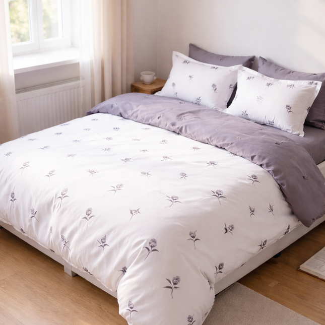 Set Lenjerie Premium Bumbac 100% – Pat Dublu, Cod: 133*76-2